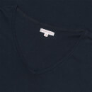 Ob-V 테일러드 핏 V넥 티셔츠 네이비