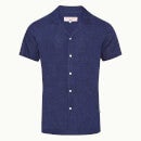 Thunderball Linen Shirt 007 카프리 카라 셔츠 블루프린트