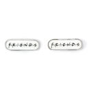 Friends the TV Series Earring Stud Set of 3- Monicas Frame, Coffee Cup, Friends Logo - Silver