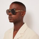 Gucci Men's Metal Sunglasses - Grey/Gold/Brown