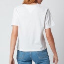 Tommy Jeans Women's Tjw Crop Multi Linear Tee - White - XS