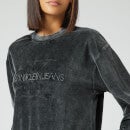 Calvin Klein Jeans Women's Wash Velvet Sweatshirt - CK Black