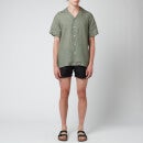 Frescobol Carioca Men's Thomas Linen Short Sleeve Shirt - Green Bay - L