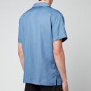 Frescobol Carioca Men's Thomas Tencel Short Sleeve Shirt - Slate Blue - L