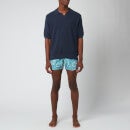 Frescobol Carioca Men's Cotton Silk Blend V Polo Shirt - Navy - M