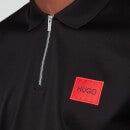 HUGO Men's Half Zip Polo Shirt - Black - S