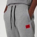 HUGO Men's Red Logo Patch Sweatpants - Medium Grey