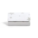 Snüz Bedside Crib 2 Pack Fitted Sheets - Star