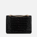 Strathberry Women's East/West Mini Croc Shoulder Bag - Black