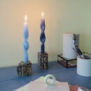 Broste Copenhagen Twisted Candles - Set of 2 - Blue