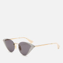 Gucci Women's Glitter Detail Cat Eye Sunglasses - Gold/Grey