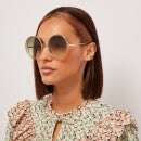 Chloé Women's Hannah Round Sunglasses - Gold/Green