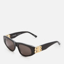 Balenciaga Women's Oval Acetate Sunglasses - Black/Gold