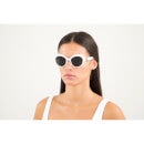 Balenciaga Women's BB Oversized Round Acetate Sunglasses - White/Gold