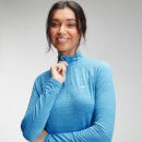 MP Women's Performance Training 1/4 Zip Top - Bright Blue Marl with White Fleck - XS