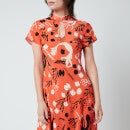 RIXO Women's Pepper Dress - Mono Sea Life Coral