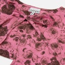 Ganni Women's Floral Cotton Collar - Shocking Pink