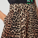 Ganni Women's Linen Canvas Shorts - Leopard