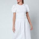 Ganni Women's Cotton Poplin Dress - Bright White
