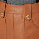 Coach Women's Leather Midi Skirt - Pecan