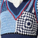 Baum Und Pferdgarten Women's Cicilla Knitted Top - Blue White Crochet