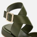 Gia Couture X RHW Women's Rosie 4 Leather Flat Sandals - Moss Green - UK 3