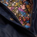 Barbour Girls' Hooded Beadnell Wax Jacket - Royal Navy/Fuchsia Secret Garden