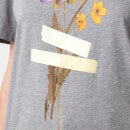 Golden Goose Women's T-Shirt Golden Regular S/S with Flowers - Grey - L