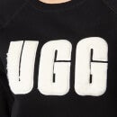 UGG Women's Madeline Fuzzy Logo Crewneck Sweatshirt - Black/Cream - XS