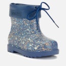 Mini Melissa Toddler's Mini Rain Boots Print - Navy Fleck