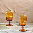 Nkuku Fali Wine Glass - Amber - Set of 4