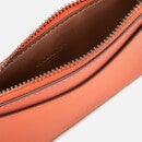 Coach Men's Zip Card Case In Colour Block Leather - Spice Orange/Dark Saddle
