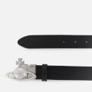 Vivienne Westwood Women's Belts Orb Buckle Palladium Belt - Black