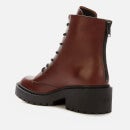 KENZO Women's Pike Leather Lace-Up Boots - Dark Brown
