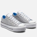 Converse Women's Chuck Taylor All Star Hybrid Shine Lift Ox Trainers - Silver/University Blue/White