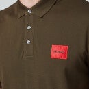 HUGO Men's Slim Fit Logo Patch Pique Polo Shirt - Dark Green