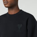 AMI Men's Oversized De Coeur Logo Sweatshirt - Black