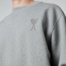 AMI Men's Oversized De Coeur Logo Sweatshirt - Heather Grey