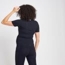 Ženska nosečniška majica s kratkimi rokavi Power MP – črna/bela - XXS