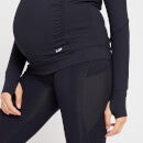 Damska bluza ciążowa z suwakiem 1/4 z kolekcji Maternity MP – czarna - XXS