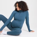 MP Power Schwangerschaftsoberteil mit 1/4-Reißverschluss für Damen - Graublau - XXS