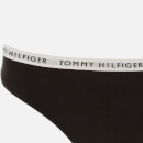 Tommy Hilfiger Women's Recycled 3P Thong - Grey/White/Black - S