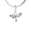 Harry Potter Flying Key with Broken Wing Slider Charm - Sterling Silver