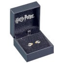 Harry Potter Golden Snitch Stud Earrings Embellished with Crystals - Silver