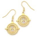 Harry Potter Time Turner Drop Earring Embellished with Crystals - Gold