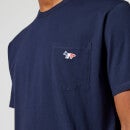 Maison Kitsuné Men's Tricolour Fox Patch Classic Pocket T-Shirt - Navy - S