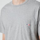 Maison Kitsuné Men's Tricolor Fox Patch Pocket T-Shirt - Grey Melange - S
