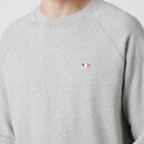 Maison Kitsuné Men's Tricolor Fox Patch Clean Sweatshirt - Grey Melange - S