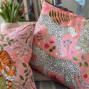 Karen Mabon Snow Leopards Cushion - Pink - 45x45cm