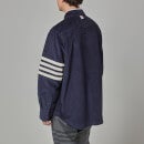Thom Browne Men's Four-Bar Snap Front Shirt Jacket - Navy